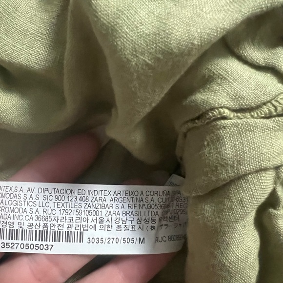 Zara Cropped Linen Shirt Size Medium - Picture 6 of 6